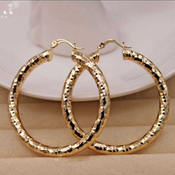 Jewelry - 14k gold earring hoops 2"